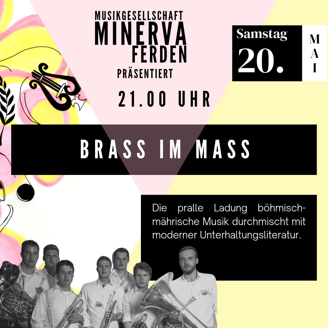 21:00 Uhr - Brass im Mass. Die pralle Ladung böhmisch-mährische Musik durchmischt mit moderner Unterhaltungsliteratur.